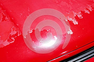 Peeling car Paintwork