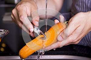 Peeling a carrot