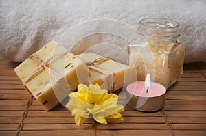 Peeling Cream, Flower, Candle and Natural Soap