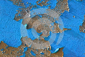 Peeling Paint, Blue Background