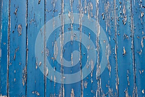 Peeling Paint On Blue Wooden Door