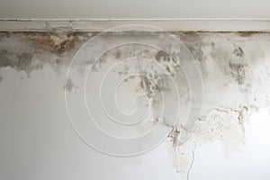 Peeling paint and mold on the wall