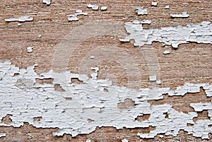 Peeling paint on old wood background