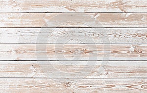 Peeling paint on an old wooden floor.