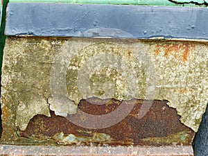 Peeling paint and rust texture on metal surface