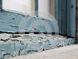 Peeling paint on window sill