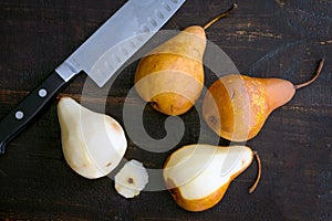 Peeling and Slicing Bosc Pears