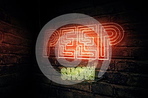 Peep show neon sign