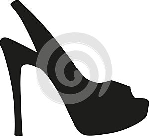 Peep toe high heel