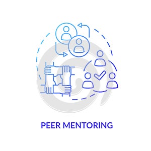 Peer mentoring concept icon