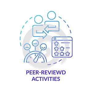 Peer reviewed activities blue gradient concept icon