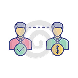 peer to peer flat vector icon which can easily modify or edit