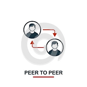 Peer To Peer icon. Creative two colors design from crypto currency icons collection. Simple pictogram peer to peer icon