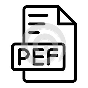 Pef icon outline style design image file. image extension format file type icon. vector illustration