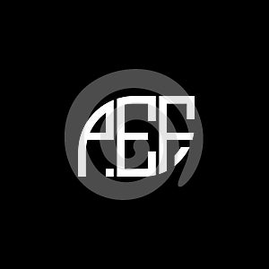 PEF letter logo design on black background.PEF creative initials letter logo concept.PEF vector letter design