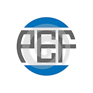 PEF letter logo design on white background. PEF creative initials circle logo concept. PEF letter design