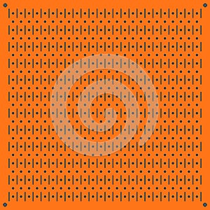Peg board perforated texture background material with round holes pattern board vector illustration.