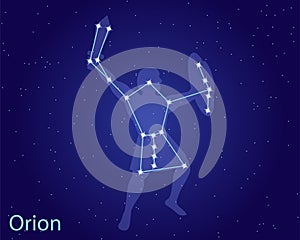 Vector illustration of the constellation Orion. photo