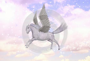 Pegasus Flying Horse Stallion Greek Mythology Illustration