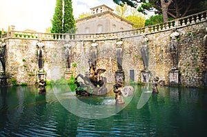 Pegasus fountain of Villa Lante in Bagnaia, Viterbo - Italy