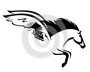 Pegasus horse black vector design