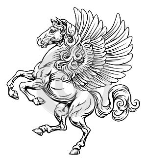 Pegasus Horse Crest Rampant Heraldic Coat of Arms photo