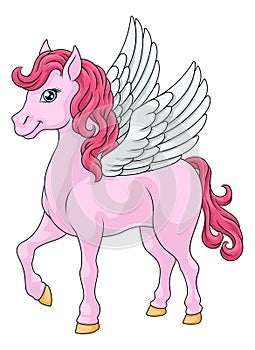 Pegasus Wings Horse Cartoon Animal Illustration photo