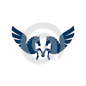 Pegasus letter M logo icon