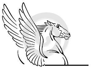 Logo of pegasus mythological winged horse photo