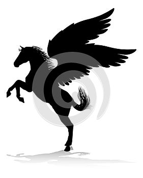 Pegasus Silhouette Mythological Winged Horse