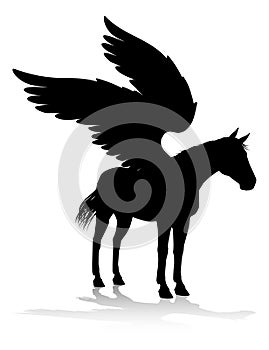 Pegasus Silhouette Mythological Winged Horse