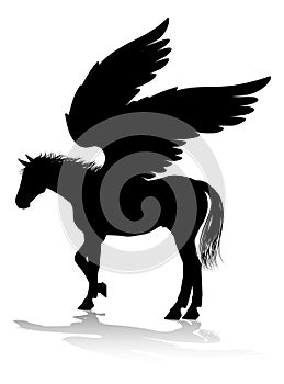 Pegasus Silhouette Mythological Winged Horse photo