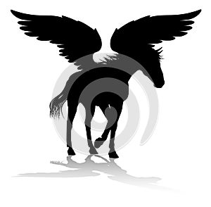 Pegasus Silhouette Mythological Winged Horse photo