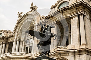 The Pegasus Statue in front of Palacio de Bellas Artes, a prominent cultural center in Mexico City