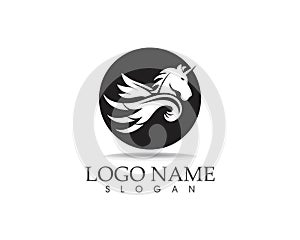 Pegasus vector logo template vector illustration