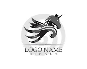 Pegasus vector logo template vector illustration