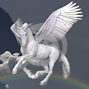 Pegasus very white, 3D Illustration