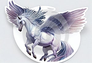 Pegasus on a white background. AI Generated