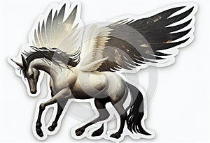 Pegasus on a white background. AI Generated