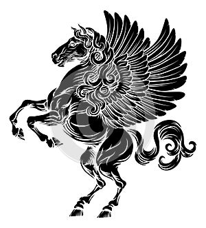 Pegasus Horse Crest Rampant Heraldic Coat of Arms photo
