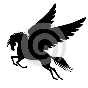 Pegasus winged horse silhouette