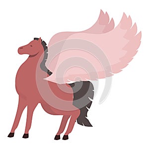 Pegasus with wings icon cartoon vector. Legend animal