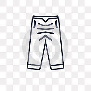 Pegged Pants vector icon isolated on transparent background, lin