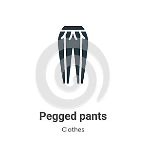 Pegged pants vector icon on white background. Flat vector pegged pants icon symbol sign from modern clothes collection for mobile