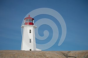 Peggy?s Cove lighthouse in Halifax, Canada photo