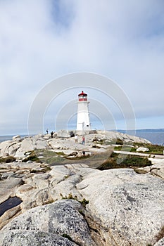 Peggy`s Cove Lighthouse in Nova Scotia, Canada