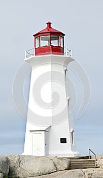 Peggy`s Cove Lighthouse in Nova Scotia, Canada