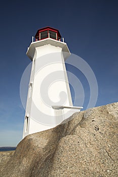 Rocky coast at Peggys Cove Lighthouse, Nova Scotia, Canada