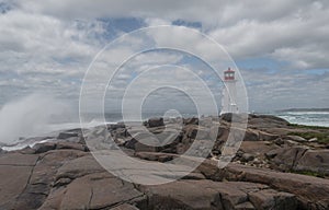 Peggys Cove's Lighthouse at Storm