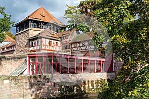 Pegnitz river in Nuremberg, Bavaria, Germany